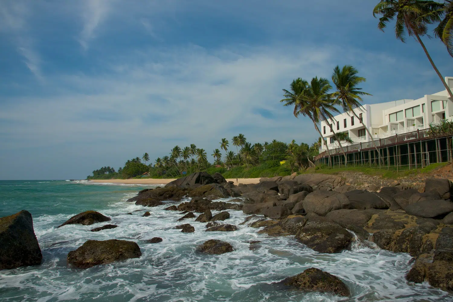 Sri Lanka palm-fringed beach and coastal scenery