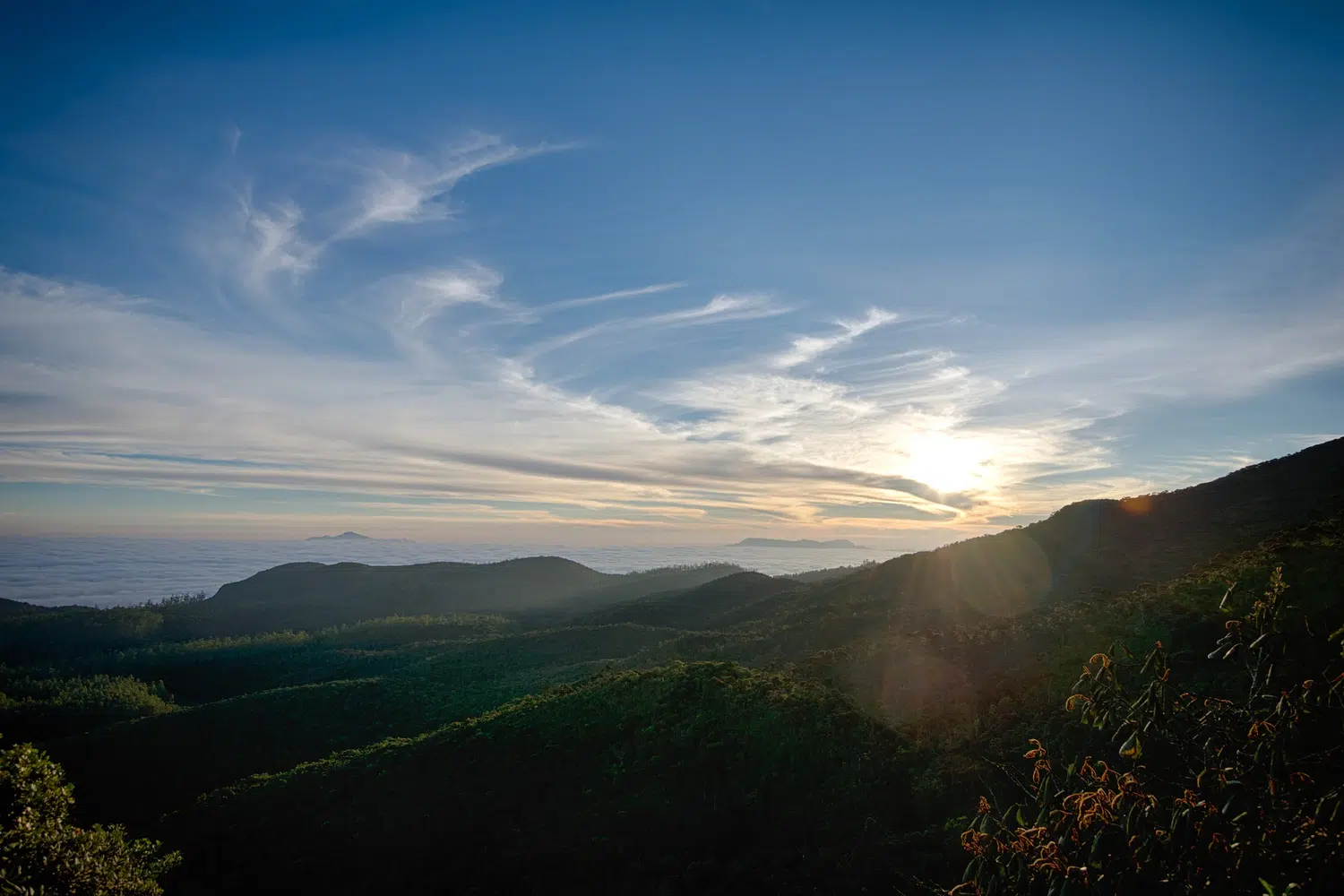 Sri Lanka hill-country waterfall and mountain scenery for Slow Luxury Honeymoon